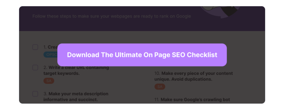 Checklist by Semrush - lead magnet examples